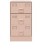 vidaXL Κομοδίνο Ροζ 34,5x39x62 εκ. από Χάλυβα