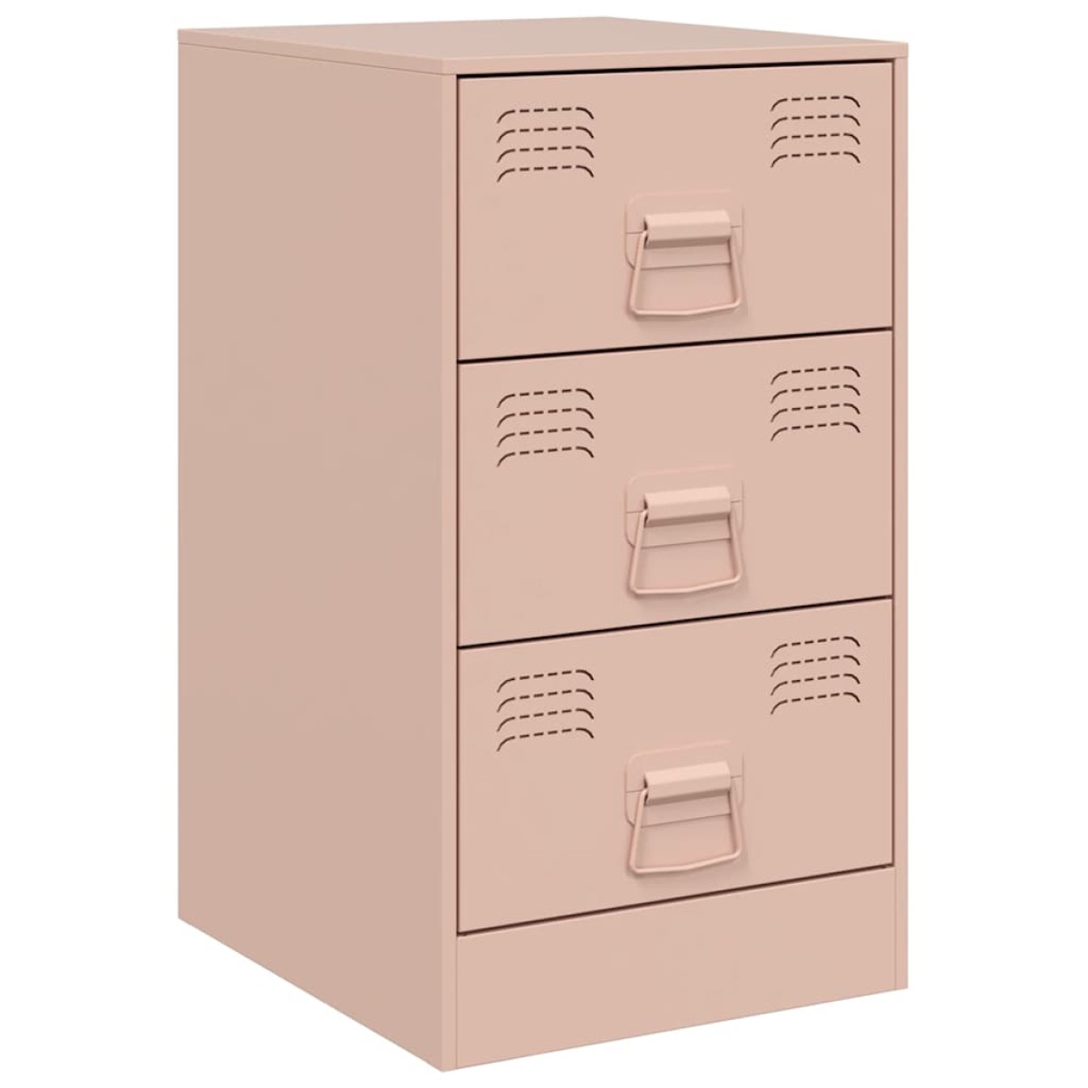 vidaXL Κομοδίνο Ροζ 34,5x39x62 εκ. από Χάλυβα