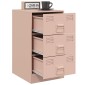 vidaXL Κομοδίνα 2 τεμ. Ροζ 34,5x39x62 εκ. από Χάλυβα