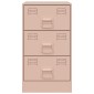 vidaXL Κομοδίνα 2 τεμ. Ροζ 34,5x39x62 εκ. από Χάλυβα