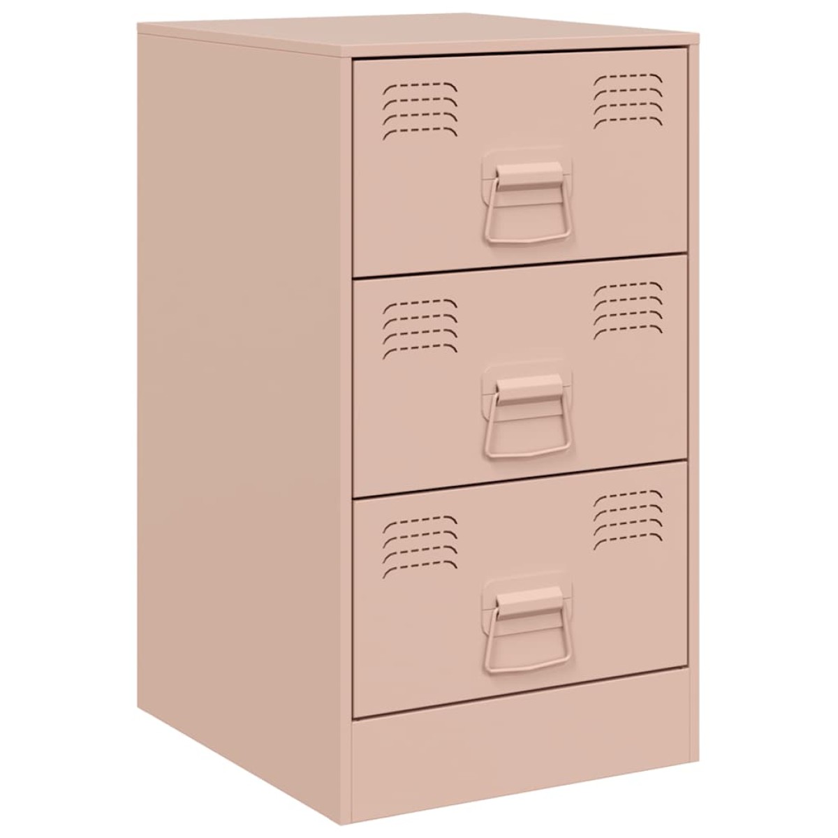 vidaXL Κομοδίνα 2 τεμ. Ροζ 34,5x39x62 εκ. από Χάλυβα