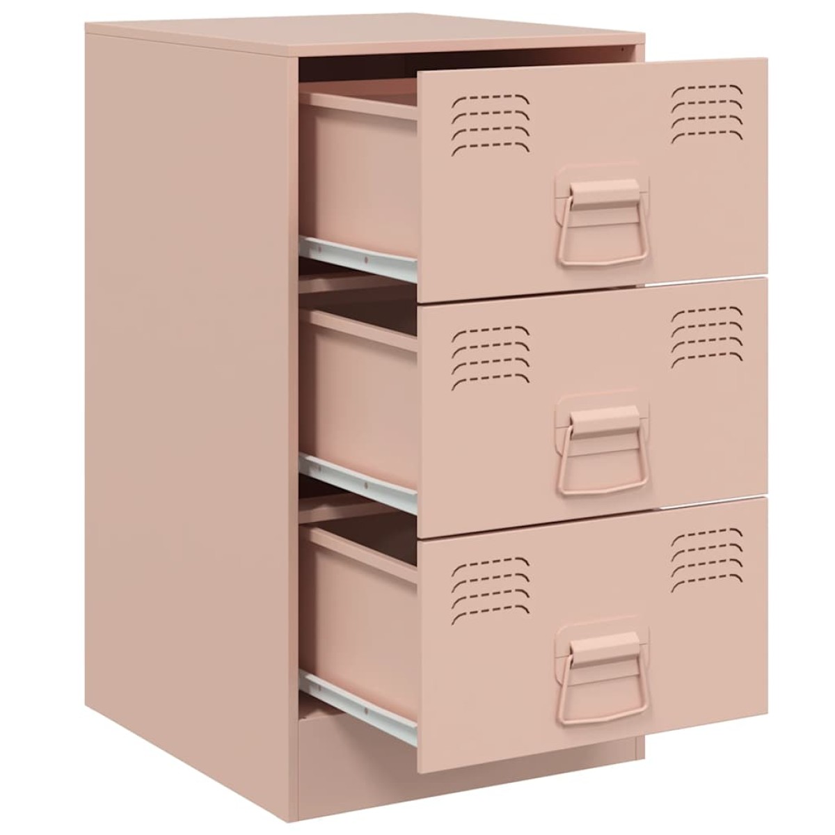 vidaXL Κομοδίνα 2 τεμ. Ροζ 34,5x39x62 εκ. από Χάλυβα