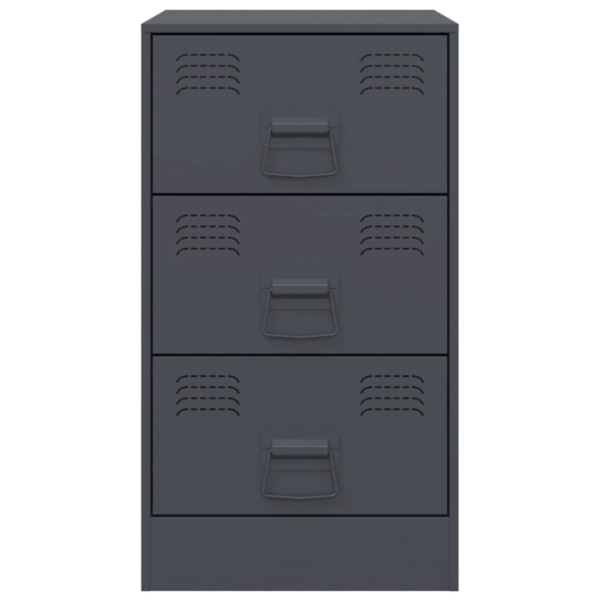 vidaXL Κομοδίνα 2 τεμ. Ανθρακί 34,5x39x62 εκ. από Χάλυβα