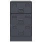vidaXL Κομοδίνα 2 τεμ. Ανθρακί 34,5x39x62 εκ. από Χάλυβα