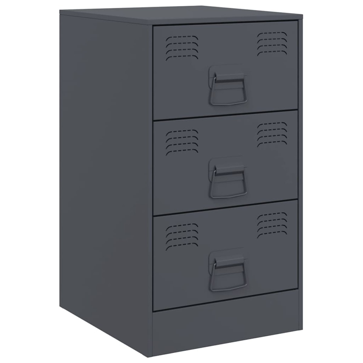 vidaXL Κομοδίνα 2 τεμ. Ανθρακί 34,5x39x62 εκ. από Χάλυβα