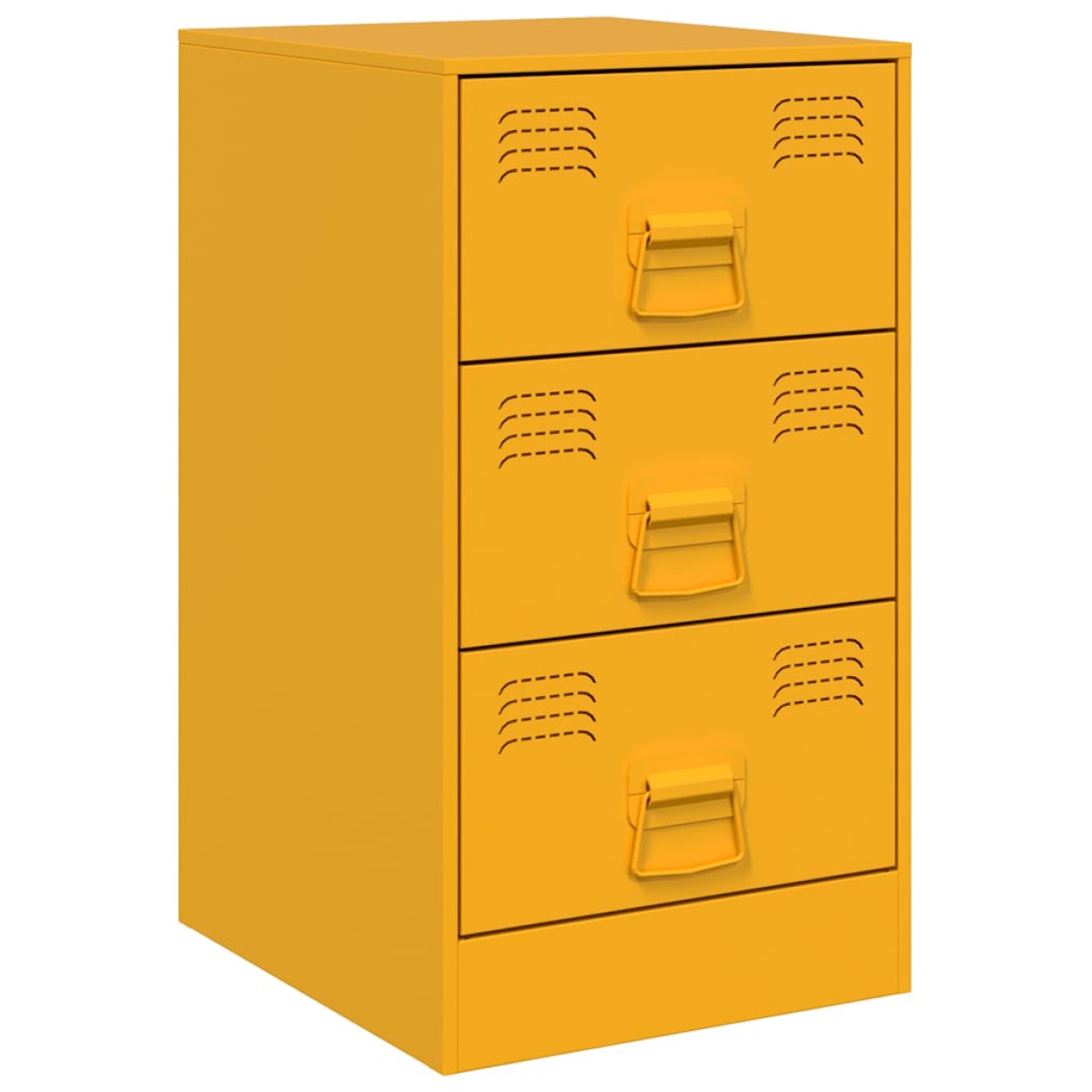 vidaXL Κομοδίνο Μουσταρδί 34,5 x 39 x 62 εκ. από Χάλυβα