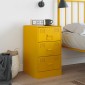 vidaXL Κομοδίνο Μουσταρδί 34,5 x 39 x 62 εκ. από Χάλυβα