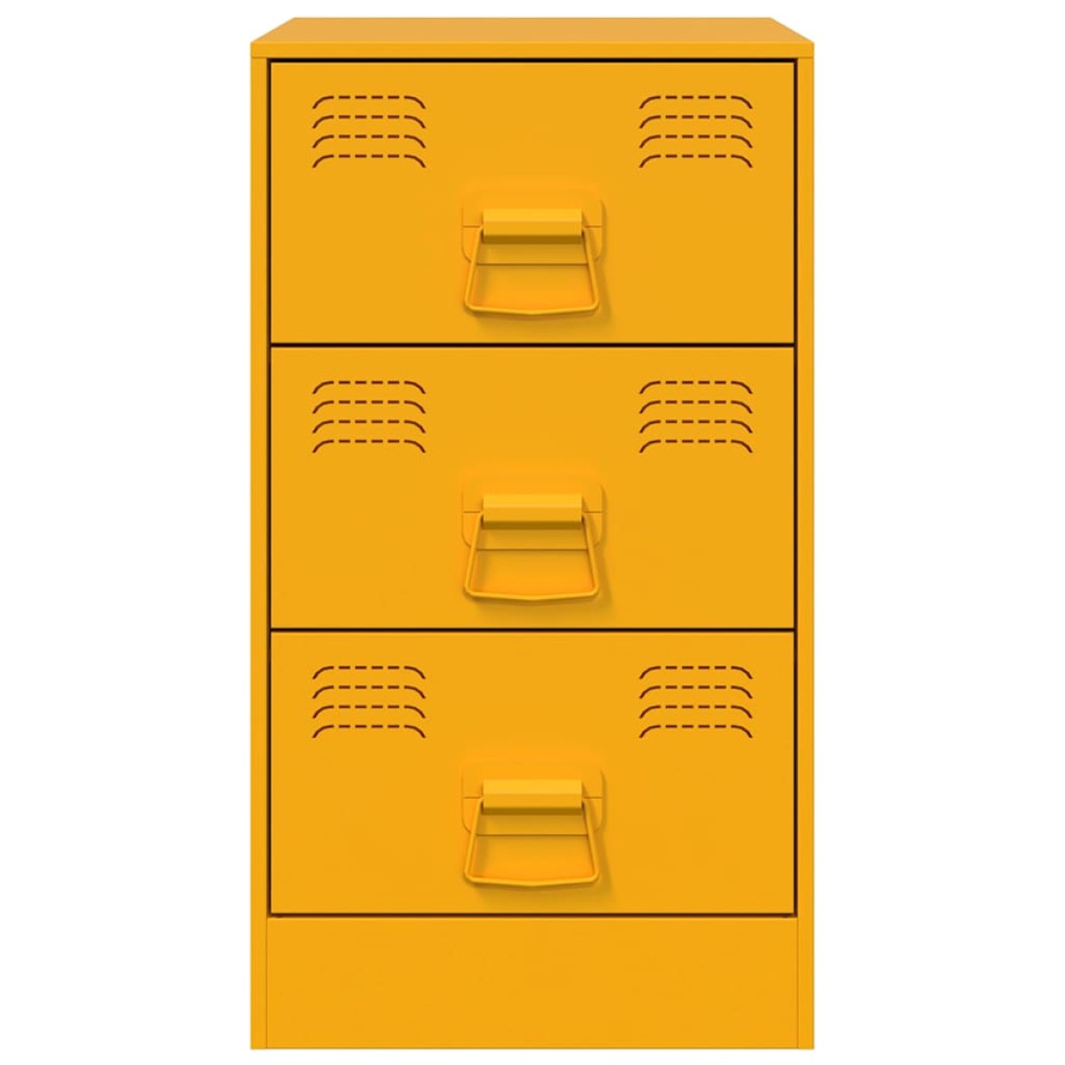 vidaXL Κομοδίνο Μουσταρδί 34,5 x 39 x 62 εκ. από Χάλυβα