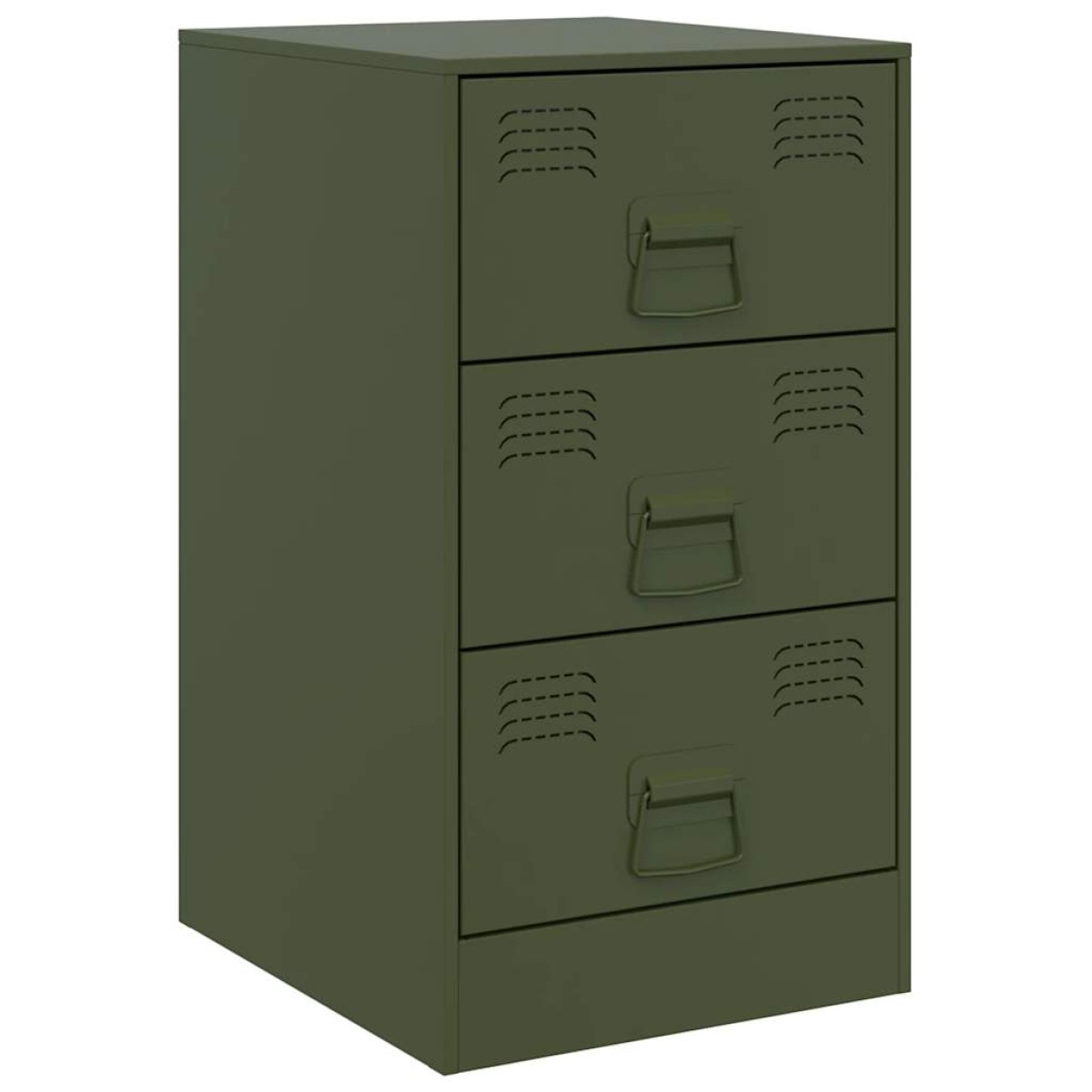 vidaXL Κομοδίνα 2 τεμ. Πράσινο Λαδί 34,5x39x62 εκ. από Χάλυβα
