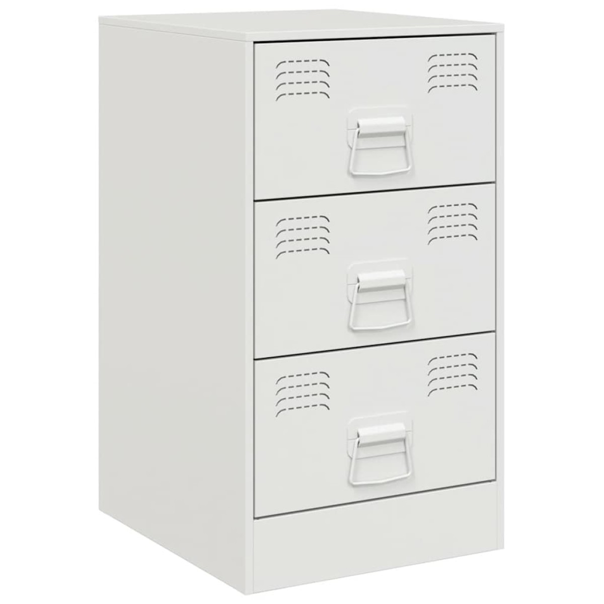 vidaXL Κομοδίνο Λευκό 34,5x39x62 εκ. από Χάλυβα