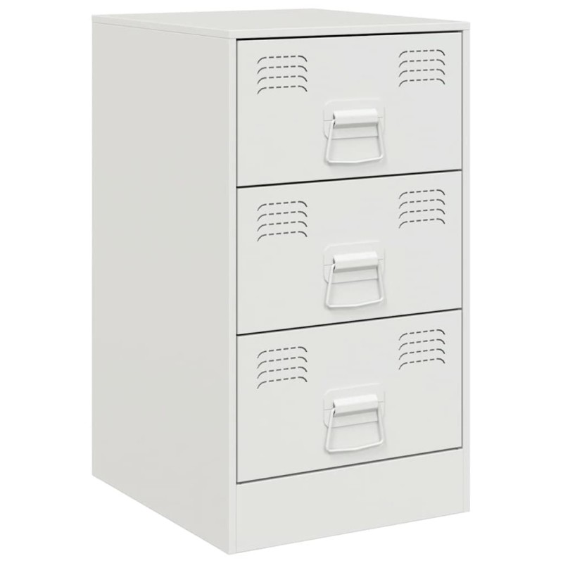 vidaXL Κομοδίνο Λευκό 34,5x39x62 εκ. από Χάλυβα