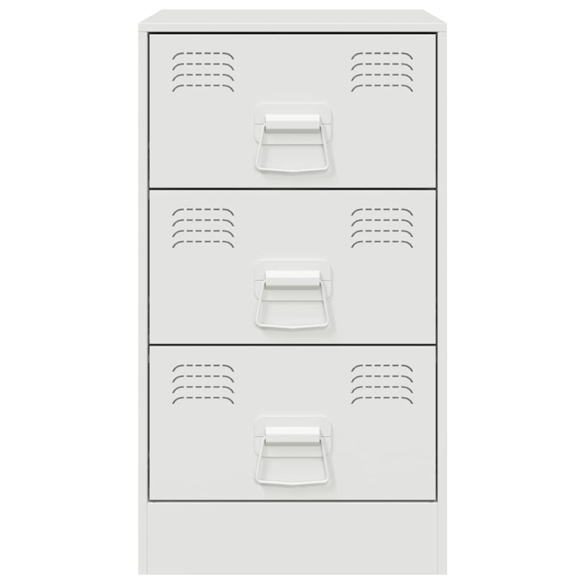 vidaXL Κομοδίνο Λευκό 34,5x39x62 εκ. από Χάλυβα