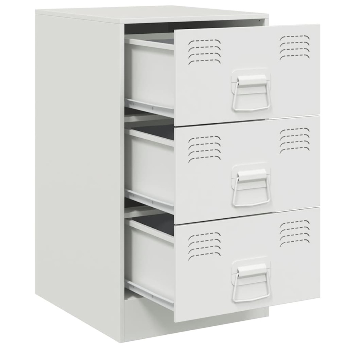 vidaXL Κομοδίνο Λευκό 34,5x39x62 εκ. από Χάλυβα