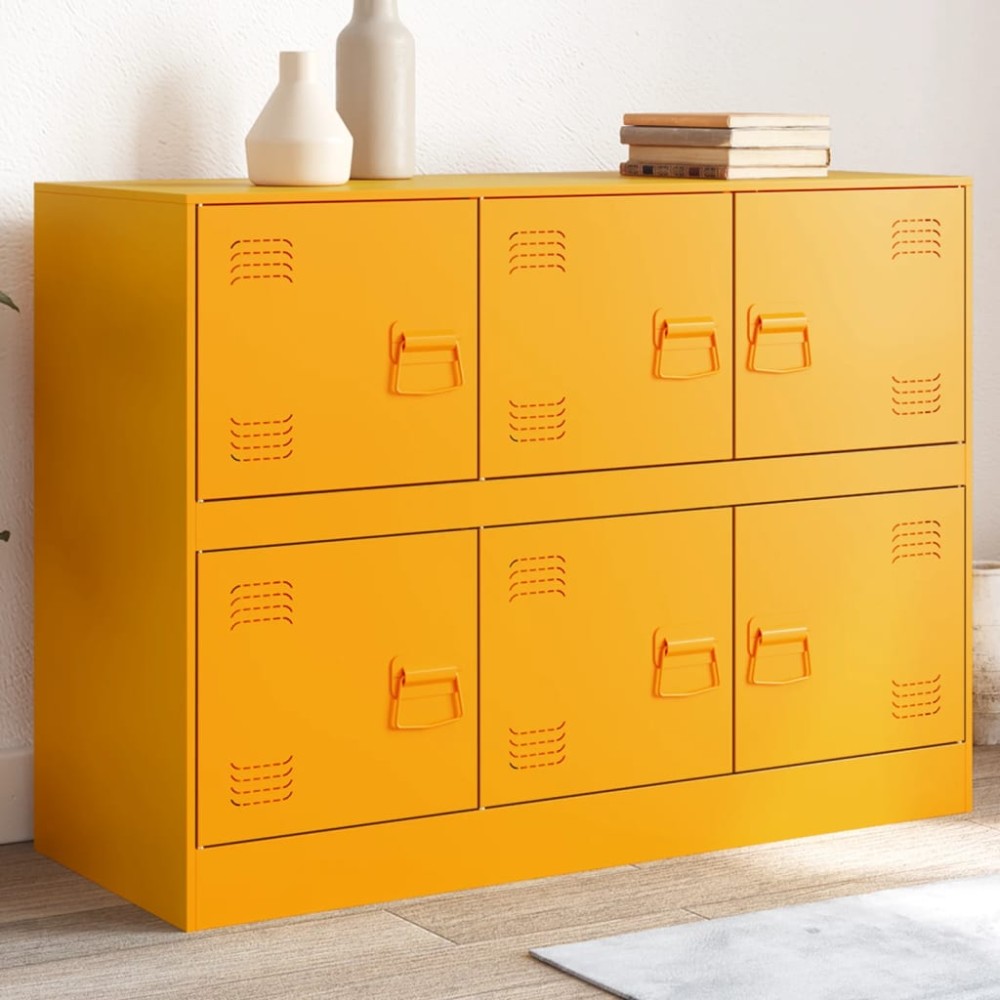 vidaXL Ντουλάπι Μουσταρδί 99x39x73 εκ. από Ατσάλι