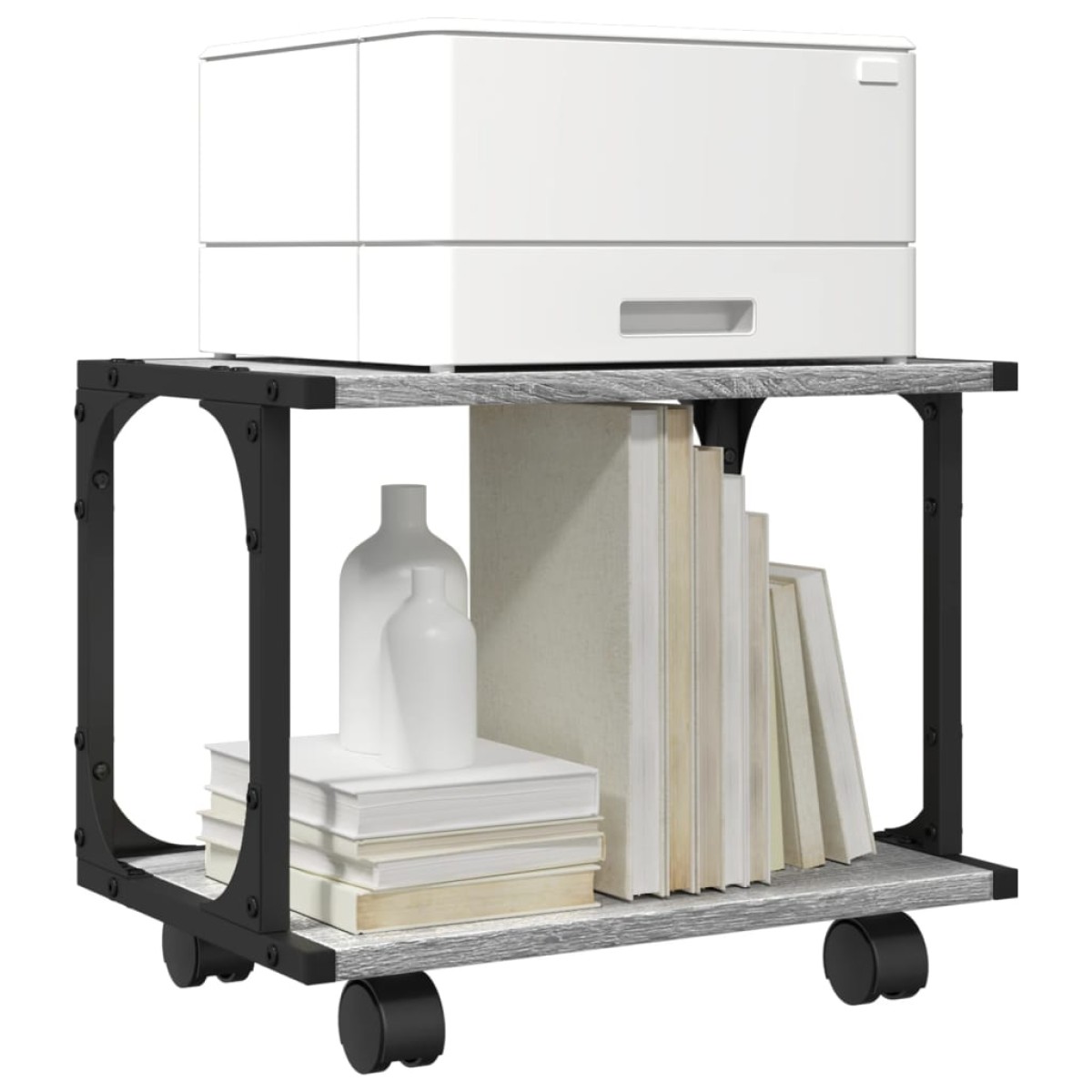 vidaXL Βάση Εκτυπωτή 2 Επιπέδων Γκρι Sonoma 41x28x33,5 εκ Επεξ. Ξύλο