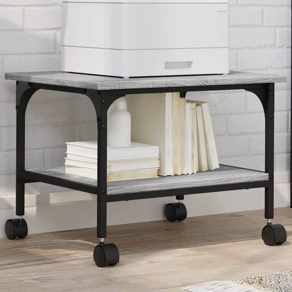 vidaXL Βάση Εκτυπωτή 2 Επιπέδων Γκρι Sonoma 50x40x38 εκ Επεξ. Ξύλο