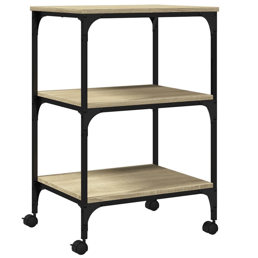 vidaXL Βάση Εκτυπωτή 3 Επιπέδων Sonoma Δρυς 50x41x75 εκ Επεξ. Ξύλο
