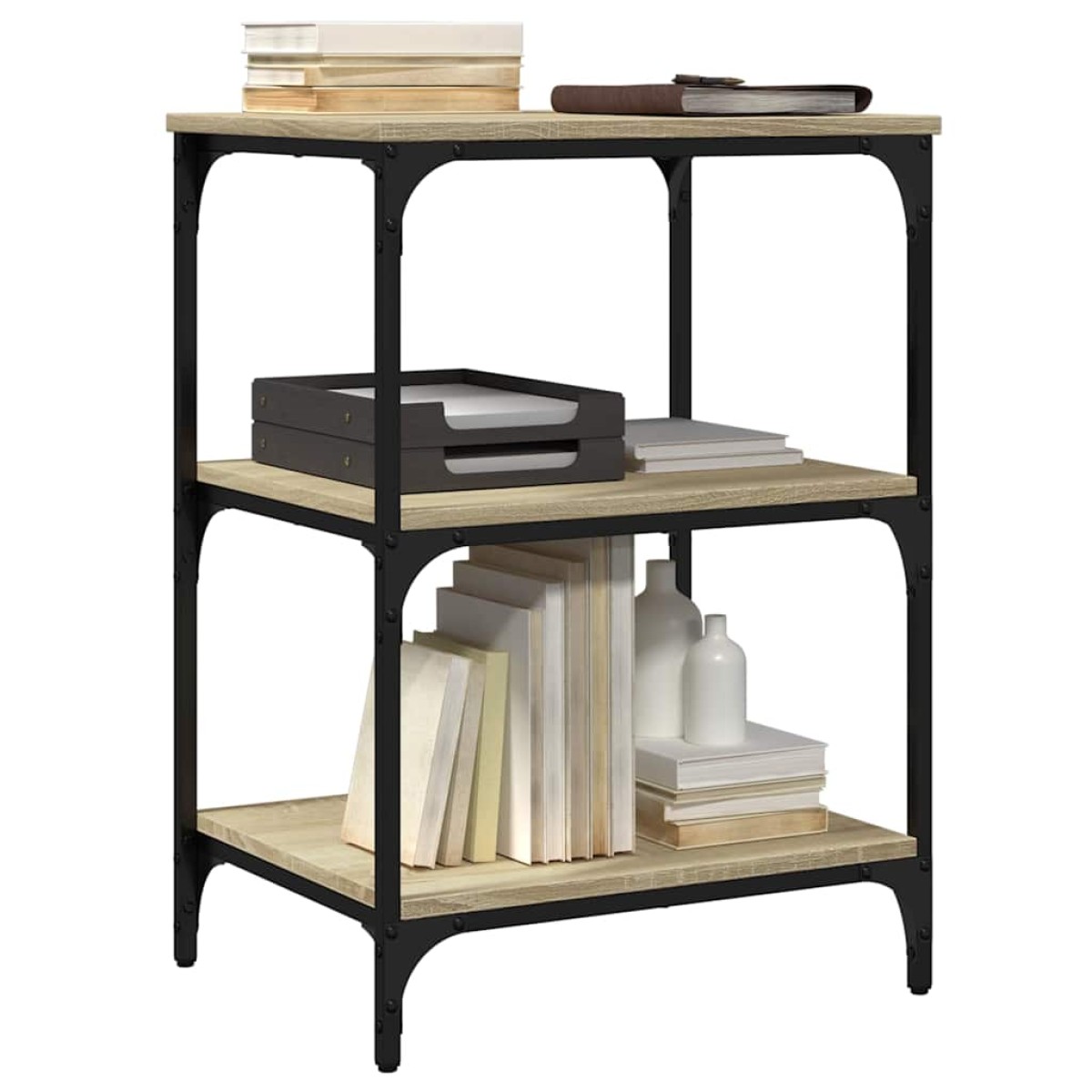 vidaXL Βάση Εκτυπωτή 3 Επιπέδων Sonoma Δρυς 50x41x75 εκ Επεξ. Ξύλο