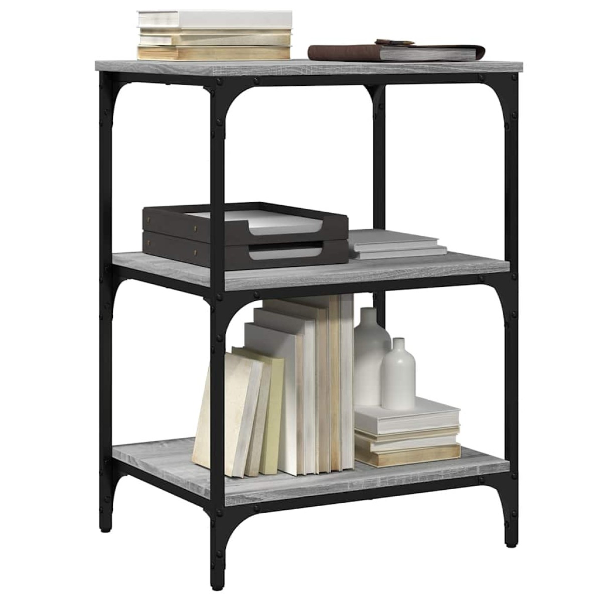 vidaXL Βάση Εκτυπωτή 3 Επιπέδων Γκρι Sonoma 50x41x75 εκ Επεξ. Ξύλο