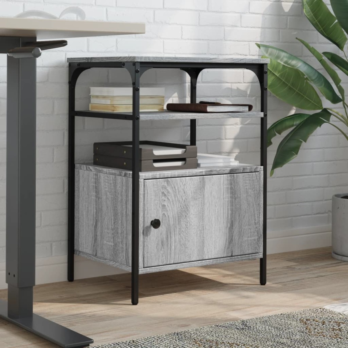 vidaXL Βάση Εκτυπωτή 3 Επιπέδων Γκρι Sonoma 50x40x76 εκ Επεξ. Ξύλο