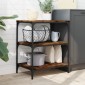 vidaXL Τρόλεϊ Κουζίνας Καπνιστή Δρυς 60x41x76 εκ. Επεξεργασμένο Ξύλο