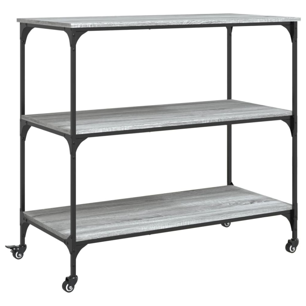 vidaXL Τρόλεϊ Κουζίνας Sonoma Γκρι 102x50x95 εκ. Επεξεργασμένο Ξύλο