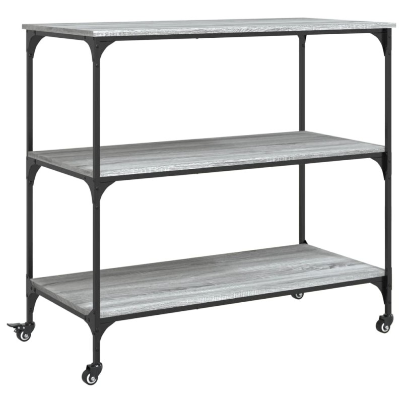 vidaXL Τρόλεϊ Κουζίνας Sonoma Γκρι 102x50x95 εκ. Επεξεργασμένο Ξύλο