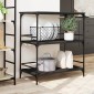 vidaXL Τρόλεϊ Κουζίνας Μαύρο 100,5x50x105 εκ. από Επεξεργασμένο Ξύλο