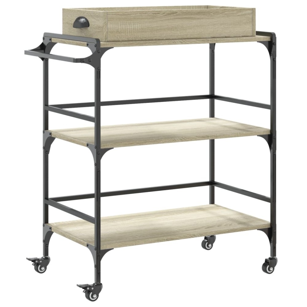 vidaXL Τρόλεϊ Κουζίνας Sonoma Δρυς 81,5x41x92,5 εκ. Επεξεργασμένο Ξύλο