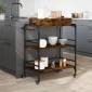 vidaXL Τρόλεϊ Κουζίνας Καπνιστή Δρυς 81,5x41x92,5εκ Επεξεργασμένο Ξύλο