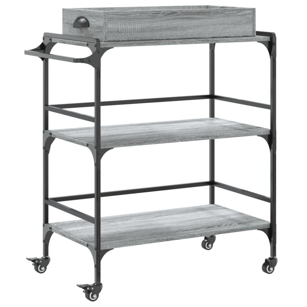 vidaXL Τρόλεϊ Κουζίνας Sonoma Γκρι 81,5x41x92,5 εκ. Επεξεργασμένο Ξύλο
