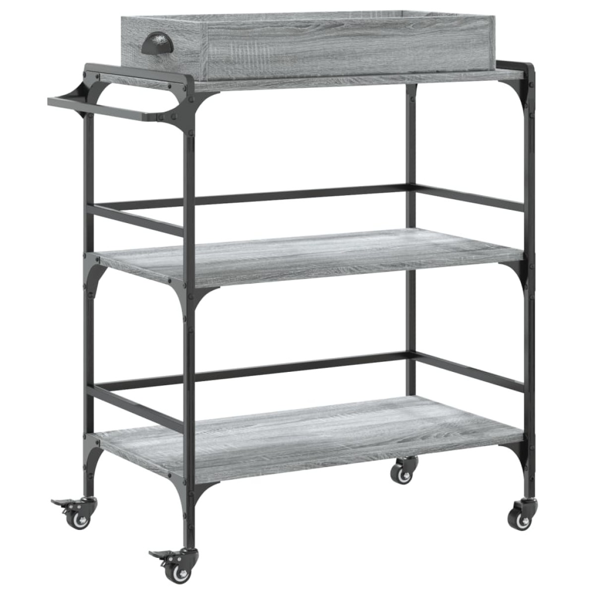 vidaXL Τρόλεϊ Κουζίνας Sonoma Γκρι 81,5x41x92,5 εκ. Επεξεργασμένο Ξύλο
