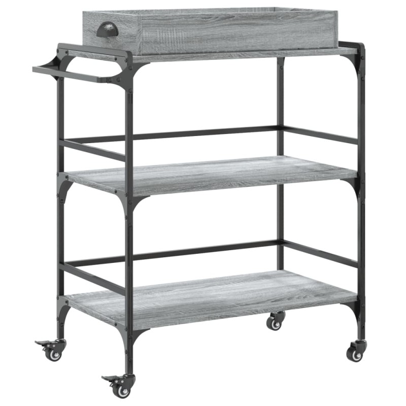 vidaXL Τρόλεϊ Κουζίνας Sonoma Γκρι 81,5x41x92,5 εκ. Επεξεργασμένο Ξύλο