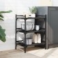 vidaXL Τρόλεϊ Κουζίνας Μαύρο 50x35x75,5 εκ. από Επεξεργασμένο Ξύλο