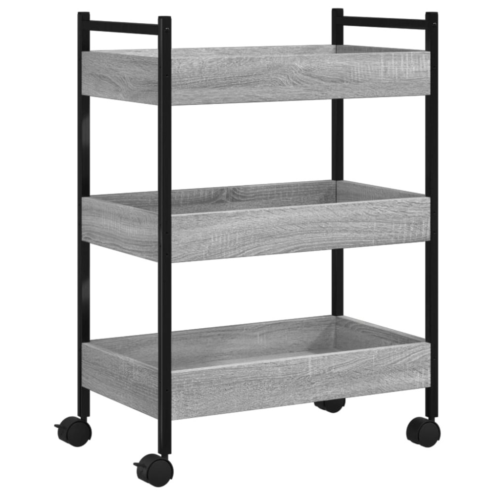 vidaXL Τρόλεϊ Κουζίνας Sonoma Γκρι 50x30x70 εκ. από Επεξεργασμένο Ξύλο
