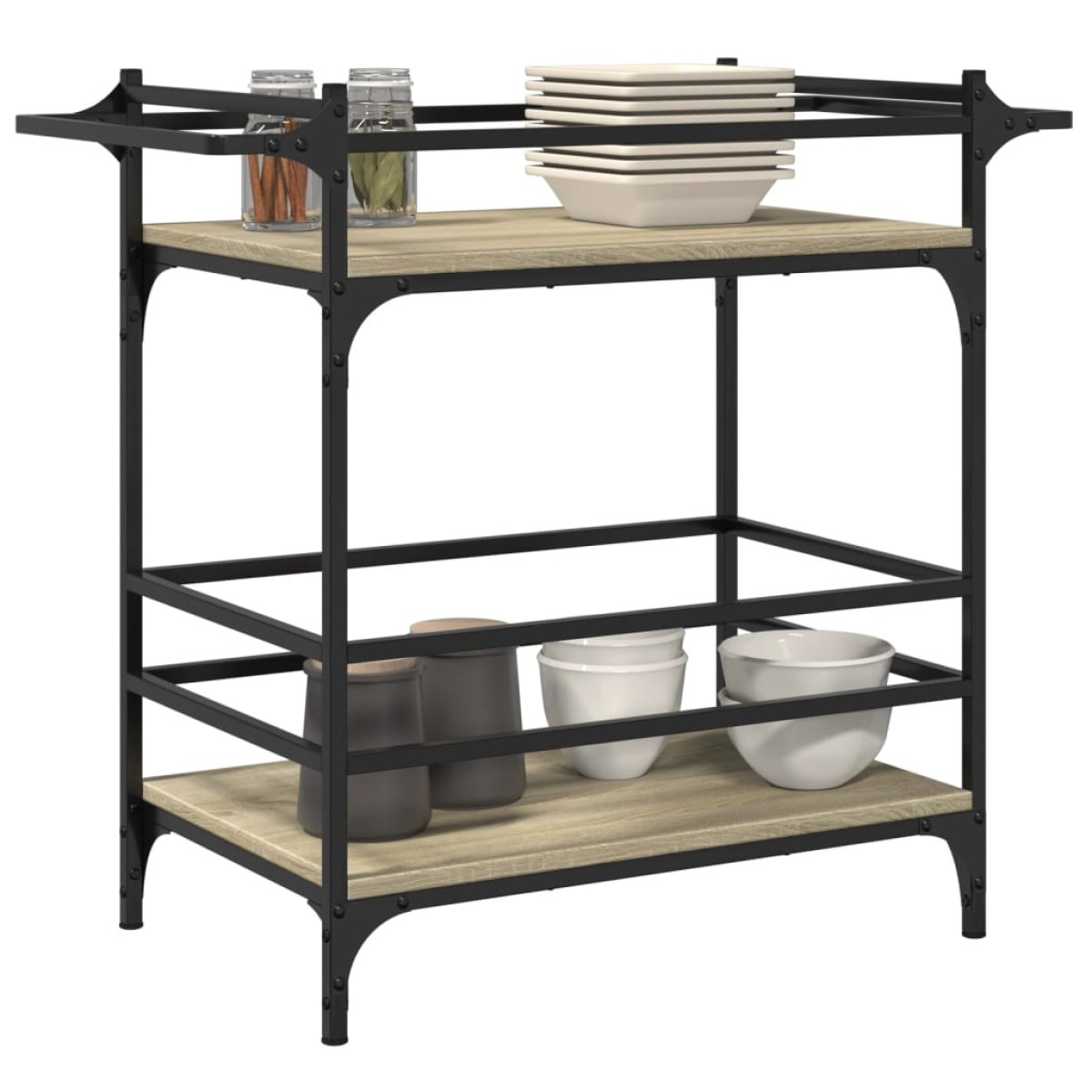 vidaXL Τρόλεϊ Κουζίνας Sonoma Δρυς 82x40x78,5 εκ. Επεξεργασμένο Ξύλο