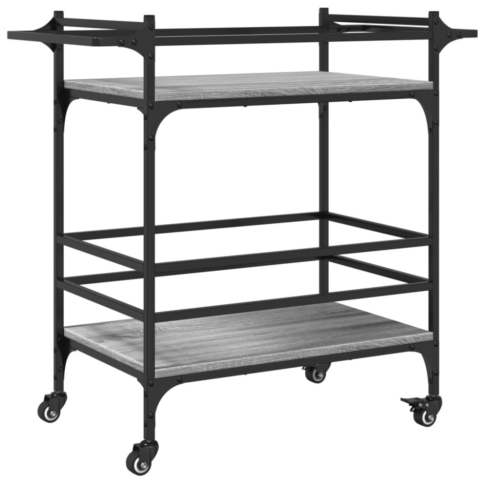 vidaXL Τρόλεϊ Κουζίνας Sonoma Γκρι 82x40x78,5 εκ. Επεξεργασμένο Ξύλο