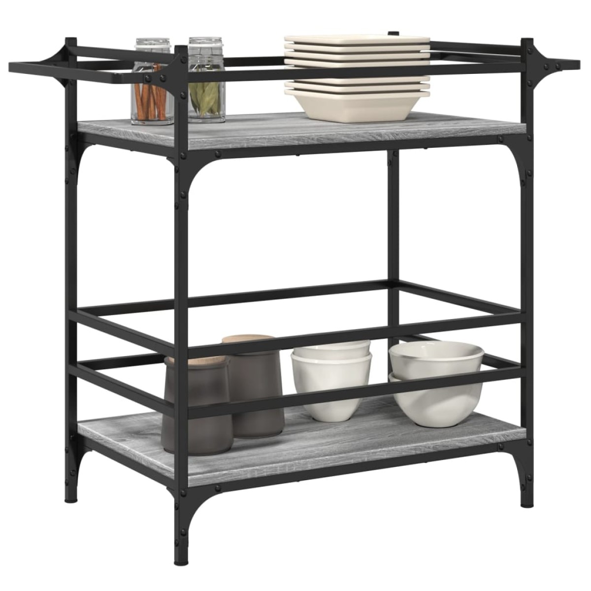 vidaXL Τρόλεϊ Κουζίνας Sonoma Γκρι 82x40x78,5 εκ. Επεξεργασμένο Ξύλο