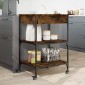 vidaXL Τρόλεϊ Κουζίνας Καπνιστή Δρυς 60x48x89,5 εκ. Επεξεργασμένο Ξύλο