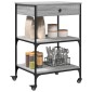vidaXL Τρόλεϊ Κουζίνας Sonoma Γκρι 60x48x89,5 εκ. Επεξεργασμένο Ξύλο