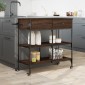 vidaXL Τρόλεϊ Κουζίνας Καφέ Δρυς 105x42x95 εκ. Επεξεργασμένο Ξύλο