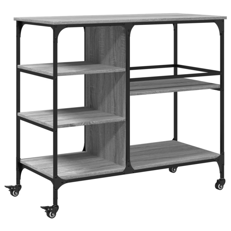 vidaXL Τρόλεϊ Κουζίνας Sonoma Γκρι 100x45x89,5 εκ. Επεξεργασμένο Ξύλο
