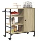 vidaXL Τρόλεϊ Κουζίνας Sonoma Δρυς 87,5x38,5x84,5 εκ. Επεξ. Ξύλο
