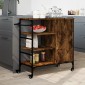 vidaXL Τρόλεϊ Κουζίνας Καπνιστή Δρυς 87,5x38,5x84,5 εκ. Επεξ. Ξύλο