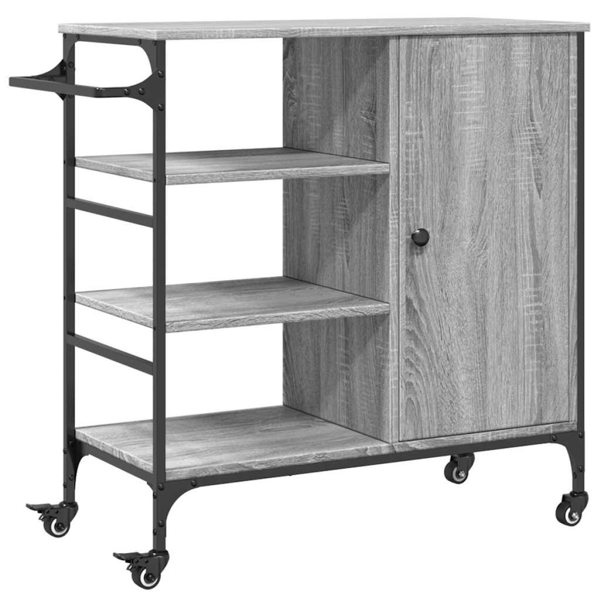 vidaXL Τρόλεϊ Κουζίνας Sonoma Γκρι 87,5x38,5x84,5 εκ. Επεξ. Ξύλο