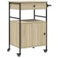 vidaXL Τρόλεϊ Κουζίνας Sonoma Δρυς 56x43x89,5 εκ. Επεξεργασμένο Ξύλο