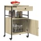 vidaXL Τρόλεϊ Κουζίνας Sonoma Δρυς 56x43x89,5 εκ. Επεξεργασμένο Ξύλο