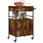 vidaXL Τρόλεϊ Κουζίνας Καπνιστή Δρυς 56x43x89,5 εκ. Επεξεργασμένο Ξύλο