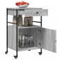 vidaXL Τρόλεϊ Κουζίνας Sonoma Γκρι 56x43x89,5 εκ. Επεξεργασμένο Ξύλο