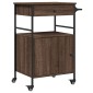 vidaXL Τρόλεϊ Κουζίνας Καφέ Δρυς 56x43x89,5 εκ. από Επεξεργασμένο Ξύλο